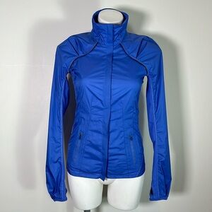 Lululemon Jacket Blue Purple Long Sleeve Ruch Ruffle Wind Breaker Size 2